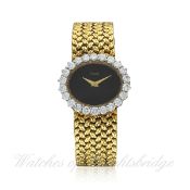 A FINE LADIES 18K SOLID GOLD DIAMOND PIAGET BRACELET WATCH CIRCA 1980s, REF. 9330 D 2 D: Black