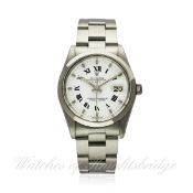 A GENTLEMAN`S STAINLESS STEEL ROLEX OYSTER PERPETUAL DATE BRACELET WATCH CIRCA 1981, REF. 15000 D: