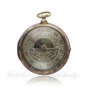 A SOLID SILVER PAIR CASE FUSEE VERGE SINGLE HAND MOONPHASE POCKET WATCH CIRCA 1815 BY BANNISTER OF