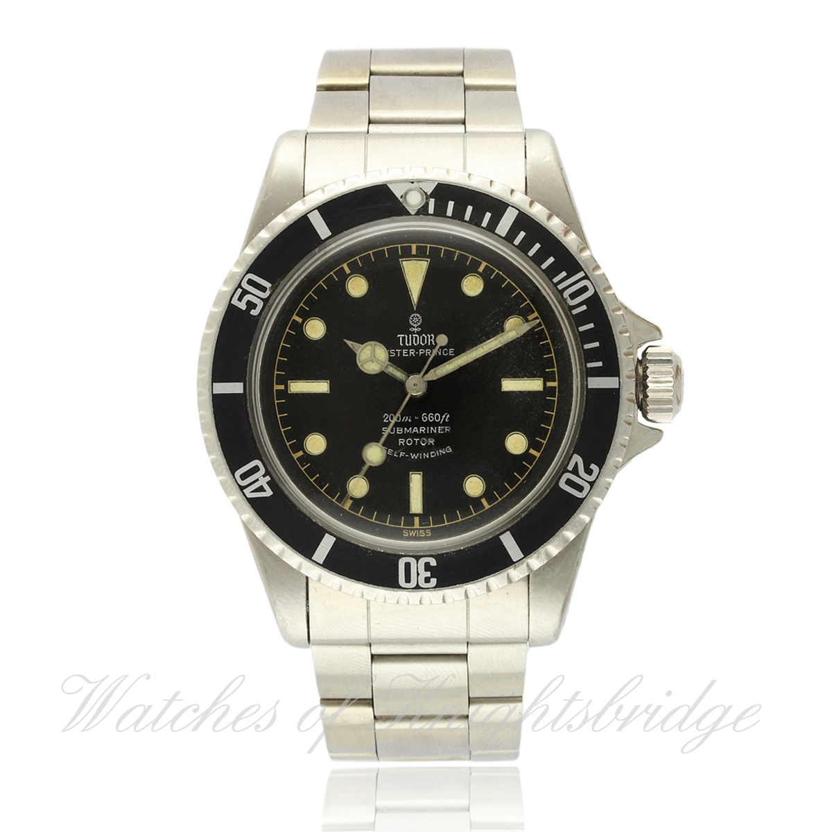 A RARE GENTLEMAN`S STAINLESS STEEL ROLEX TUDOR OYSTER PRINCE ``POINTED PROTECTOR`` SUBMARINER