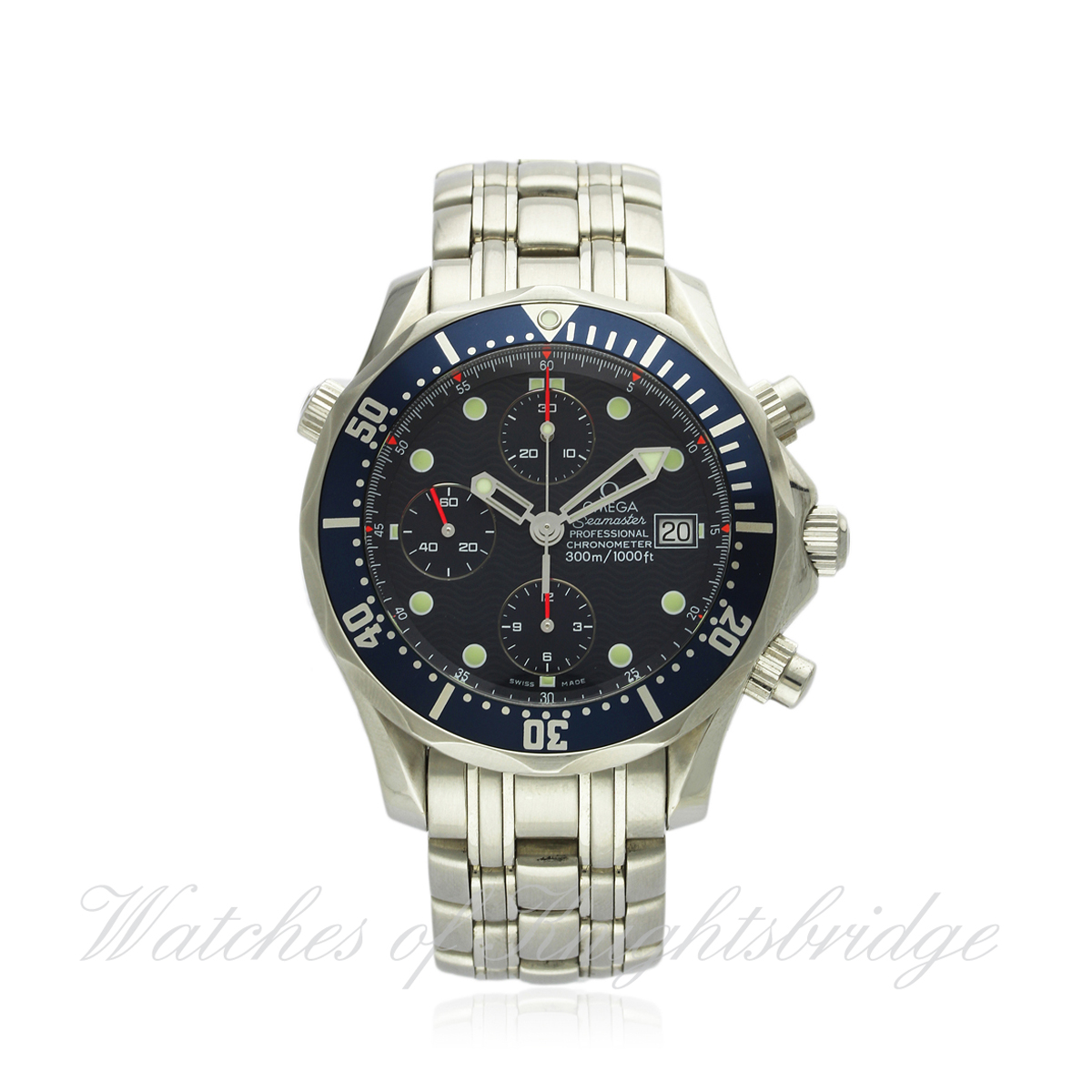 A GENTLEMAN`S STAINLESS STEEL OMEGA SEAMASTER PROFESSIONAL 300M CHRONOGRAPH BRACELET WATCH DATED