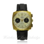 A GENTLEMAN`S GOLD PLATED BREITLING TOP TIME CHRONOGRAPH WRIST WATCH CIRCA 1970, REF. 2009 D: Silver