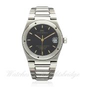 A GENTLEMAN`S STAINLESS STEEL IWC AUTOMATIC CHRONOMETER BRACELET WATCH CIRCA 1990s D: Black dial