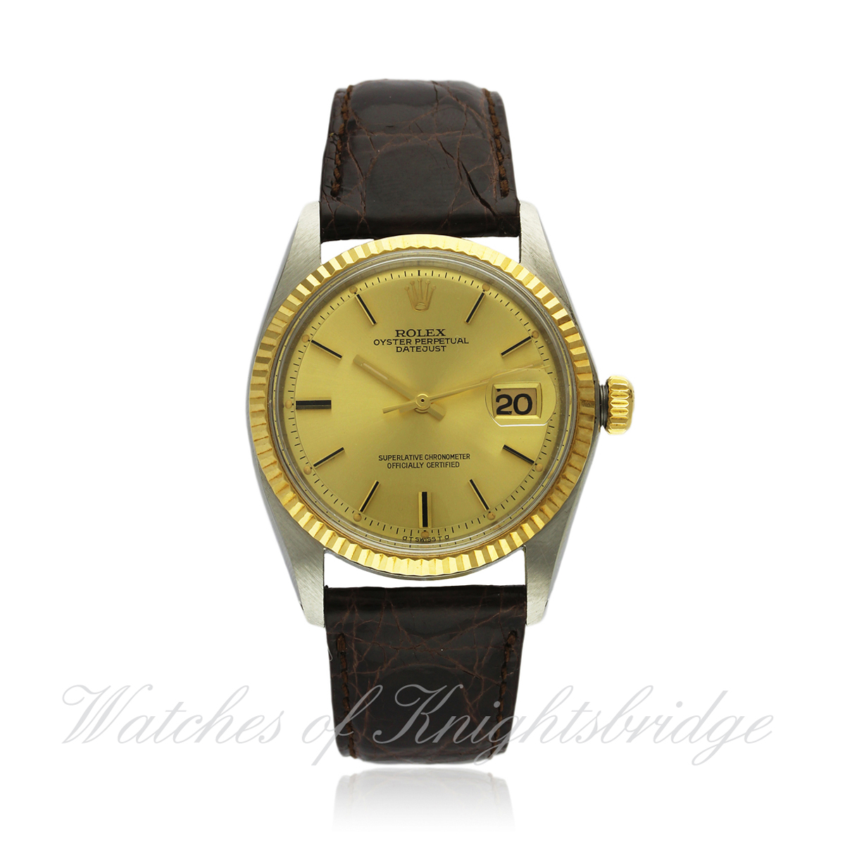 A GENTLEMAN`S STEEL & GOLD ROLEX OYSTER PERPETUAL DATEJUST WRIST WATCH CIRCA 1970s, REF. 1601 D: