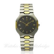 A GENTLEMAN`S STEEL & GOLD VACHERON CONSTANTIN 333 BRACELET WATCH CIRCA 1990s D: Grey dial with