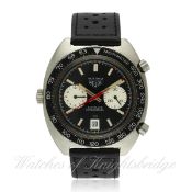 A RARE GENTLEMAN`S STAINLESS STEEL HEUER AUTAVIA CHRONOGRAPH WRIST WATCH CIRCA 1970s, REF. 1163 D: