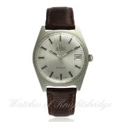 A GENTLEMAN`S STAINLESS STEEL OMEGA GENEVE AUTOMATIC WRIST WATCH CIRCA 1972, REF. 166.0041 D: Silver