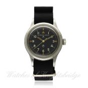 A GENTLEMAN`S STAINLESS STEEL BRITISH MILITARY R.A.F. IWC MARK 11 PILOT`S WRIST WATCH DATED 1950