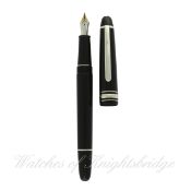 A PLATINUM LINE MONTBLANC MEISTERSTUCK CLASSIQUE FOUNTAIN PEN Two tone 14k gold nib, numbered.