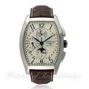 A GENTLEMAN`S STAINLESS STEEL LONGINES EVIDENZA TRIPLE CALENDAR MOONPHASE CHRONOGRAPH WRIST WATCH