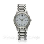 A GENTLEMAN`S 18K SOLID WHITE GOLD PIAGET POLO BRACELET WATCH DATED 2000, REF. 24001 M 501 D WITH