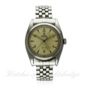 A RARE GENTLEMAN`S STAINLESS STEEL ROLEX OYSTER PERPETUAL PRECISION BRACELET WATCH CIRCA 1953,