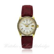 A MIDSIZE 18K SOLID GOLD ROLEX OYSTER PERPETUAL DATEJUST WRIST WATCH DATED 1984, REF. 6827/6800 D: