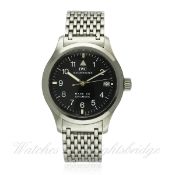 A GENTLEMAN`S STAINLESS STEEL MILITARY STYLE IWC MARK XII AUTOMATIC BRACELET WATCH DATED 1996,