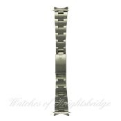 A GENTLEMAN`S SIZE STAINLESS STEEL 19MM ROLEX ``HEAVY`` OYSTER BRACELET Numbered 78350/19/557, 11