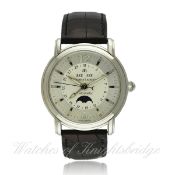 A GENTLEMAN`S STAINLESS STEEL MAURICE LACROIX MASTERPIECE MOON PHASE TRIPLE CALENDAR WRIST WATCH