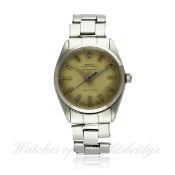 A RARE GENTLEMAN`S STAINLESS STEEL ROLEX OYSTER PERPETUAL `METROPOLITAN` SUPER PRECISION BRACELET