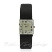 A LADIES 18K SOLID WHITE GOLD & DIAMOND TIFFANY & CO. ATLAS WRIST WATCH CIRCA 1990s D: Silver dial