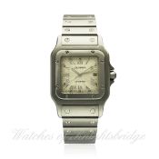 A GENTLEMAN`S STAINLESS STEEL CARTIER SANTOS GALBEE AUTOMATIC BRACELET WATCH DATED 1999, REF. 2319