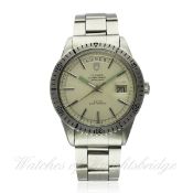 A RARE GENTLEMAN`S STAINLESS STEEL `JUMBO`` ROLEX TUDOR OYSTER PRINCE DATE DAY ``TURN-O-GRAPH``