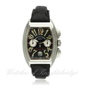 A GENTLEMAN`S STAINLESS STEEL FRANCK MULLER CONQUISTADOR CHRONOGRAPH WRIST WATCH CIRCA 2007, REF.