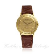 A GENTLEMAN`S 18K SOLID GOLD MOVADO AUTOMATIC WRIST WATCH CIRCA 1950s, REF. R8483 D: Gold dial