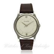 A RARE GENTLEMAN`S LARGE SIZE STAINLESS STEEL IWC SCHAFFHAUSEN WRIST WATCH CIRCA 1950s D: Silver