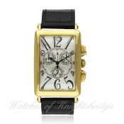 A GENTLEMAN`S 18K SOLID GOLD FRANCK MULLER LONG ISLAND CHRONOGRAPH WRIST WATCH CIRCA 2007, REF. 1000