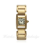 A LADIES 18K SOLID ROSE GOLD CARTIER TANKISSIME BRACELET WATCH CIRCA 2011, REF. 2801 D: Silver