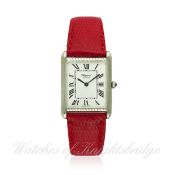 A GENTLEMAN`S 18K SOLID WHITE GOLD CHOPARD WRIST WATCH CIRCA 1980s, REF. 2064 D: White dial with