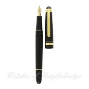 A 75 YEAR ANNIVERSARY MONTBLANC MEISTERSTUCK CLASSIQUE FOUNTAIN PEN Diamond set lid, numbered, 14k