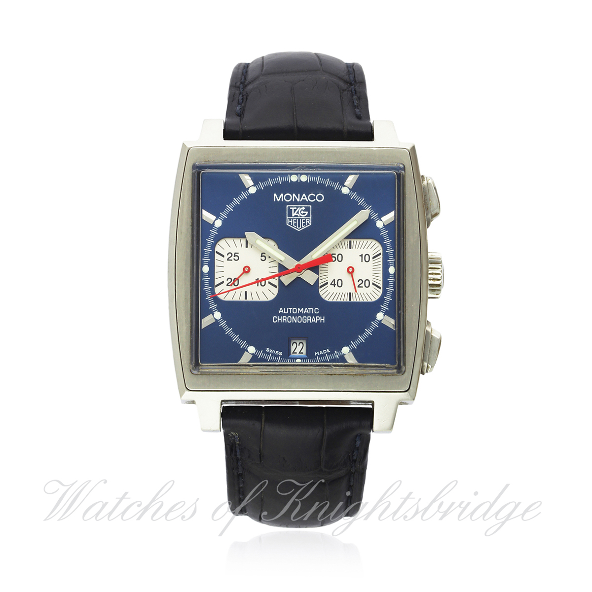 A GENTLEMAN`S STAINLESS STEEL TAG HEUER "STEVE MCQUEEN" MONACO AUTOMATIC CHRONOGRAPH WRIST WATCH