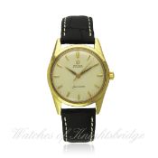 A GENTLEMAN`S 18K SOLID GOLD OMEGA SEAMASTER AUTOMATIC WRIST WATCH DATED 1962 FROM CASE BACK