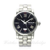 A GENTLEMAN`S STAINLESS STEEL MONTBLANC `STAR` AUTOMATIC BRACELET WATCH CIRCA 2013, REF. 102340