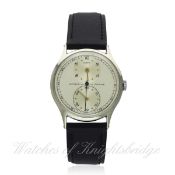 A GENTLEMAN`S NORMA SECONDO-GRAPHE "REGULATOR DIAL" WRIST WATCH CIRCA 1940s D: Silver two tone