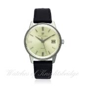 A GENTLEMAN`S STAINLESS STEEL GIRARD PERREGAUX GYROMATIC WRIST WATCH CIRCA 1960s D: Silver dial with