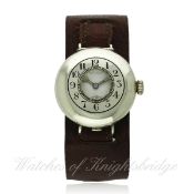 A RARE GENTLEMAN`S SOLID SILVER ROLEX HALF HUNTER "OFFICERS" WRIST WATCH CIRCA 1917 D: White