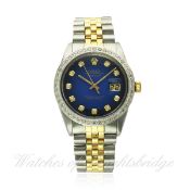 A GENTLEMAN`S STEEL & GOLD ROLEX OYSTER PERPETUAL DATEJUST BRACELET WATCH CIRCA 1981, REF. 16253