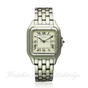 A GENTLEMAN`S STAINLESS STEEL CARTIER PANTHERE "JUMBO" BRACELET WATCH CIRCA 1990s, REF. 1300 0 C