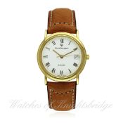 A GENTLEMAN`S 18K SOLID GOLD GIRARD PERREGAUX AUTOMATIC WRIST WATCH CIRCA 1990s D: White dial with