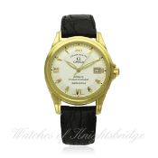 A GENTLEMAN`S LIMITED EDITION 18K SOLID GOLD OMEGA DEVILLE CO AXIAL CHRONOMETER WRIST WATCH CIRCA