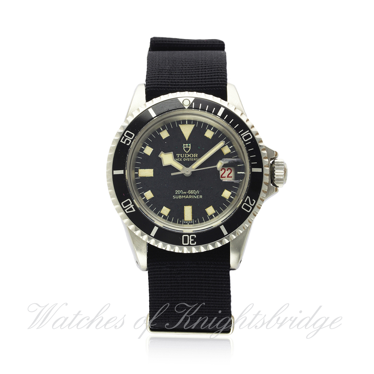 A GENTLEMAN`S STAINLESS STEEL ROLEX TUDOR PRINCE OYSTERDATE "SNOWFLAKE" SUBMARINER WRIST WATCH CIRCA