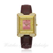 A LADIES LARGE SIZE 18K SOLID PINK GOLD & DIAMOND MONTEGA WRIST WATCH CIRCA 2008, REF. EC 17 D: Pink