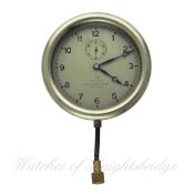 A 2 DAY OMEGA CAR CLOCK CIRCA 1923 D: Silver dial with applied Arabic numerals, outer minute track &