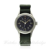 A RARE GENTLEMAN`S STAINLESS STEEL BRITISH MILITARY R.A.F. IWC MARK 11 PILOT`S WRIST WATCH DATED