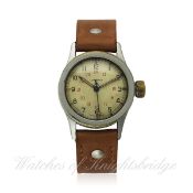 A RARE GENTLEMAN`S STAINLESS STEEL BRITISH MILITARY PARATROOPERS LONGINES WRIST WATCH CIRCA