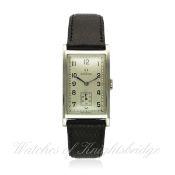 A GENTLEMAN`S STAINLESS STEEL OMEGA RECTANGULAR WRIST WATCH CIRCA 1935, REF. 9636379 D: Silver