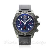 A GENTLEMAN`S STAINLESS STEEL & DLC BREITLING CHRONOMAT BLACKBIRD CHRONOGRAPH WRIST WATCH DATED