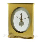 A JAEGER LECOULTRE DESK CLOCK CIRCA 1960s WITH ORIGINAL BOX D: Glass dial with a brushed silver