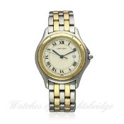 A GENTLEMAN`S STEEL & SOLID GOLD CARTIER COUGAR BRACELET WATCH CIRCA 1990s, REF. 118000R  D: